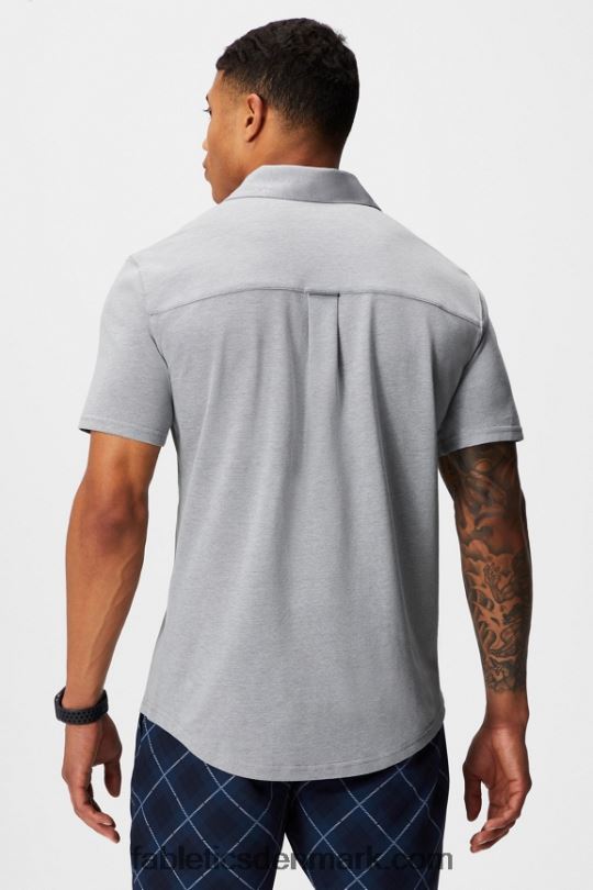 Fabletics Mænd instrumentbrættet kortærmet knap op PNX2T3539 klassisk grå lyng