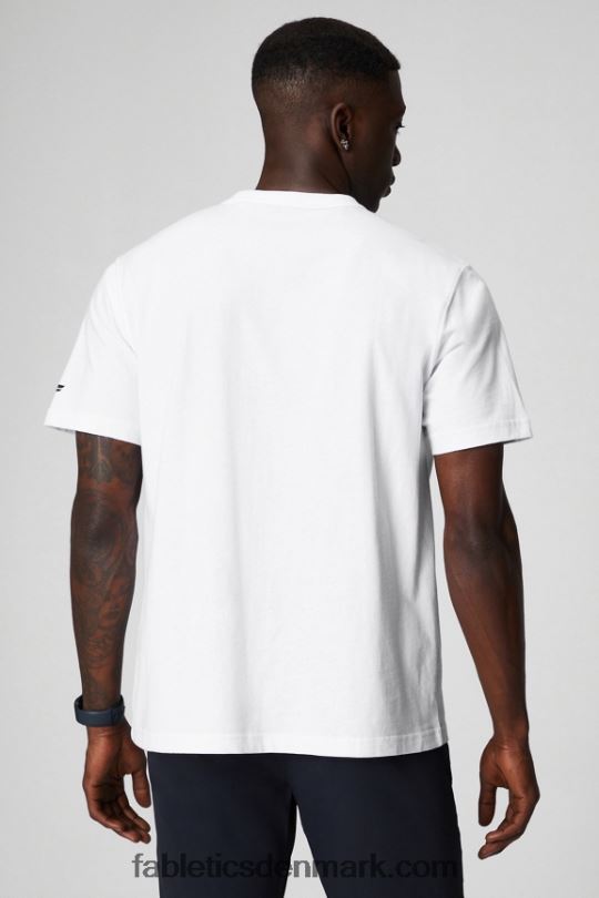 Fabletics Mænd r&r t-shirten PNX2T3520 klassisk hvid f multi