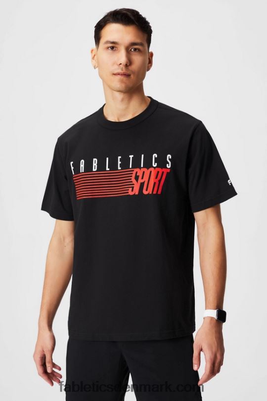 Fabletics Mænd r&r t-shirten PNX2T3525 sort hurtig sport