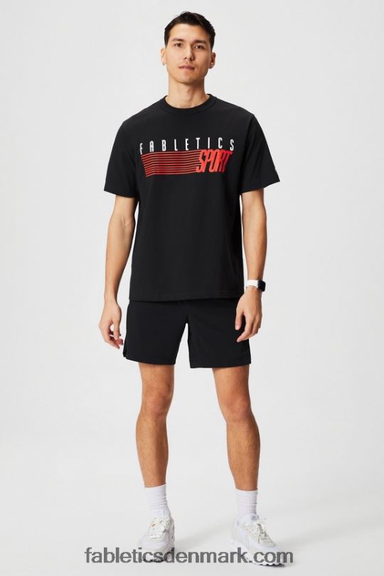 Fabletics Mænd r&r t-shirten PNX2T3525 sort hurtig sport