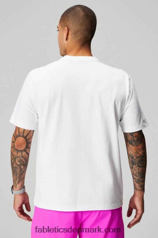 Fabletics Mænd r&r t-shirten PNX2T3532 hvid tennis os åben