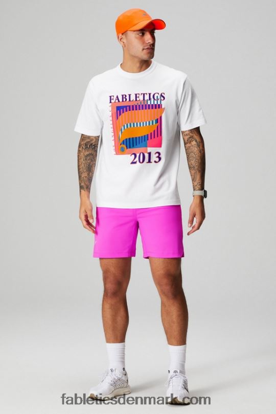 Fabletics Mænd r&r t-shirten PNX2T3532 hvid tennis os åben