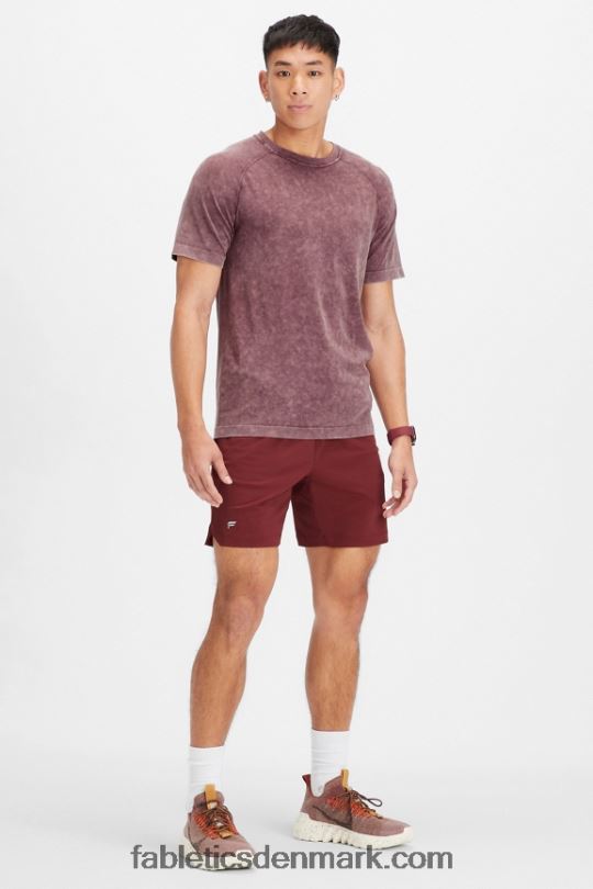 Fabletics Mænd træningsdagen tee 177 PNX2T3476 vasket okseblod