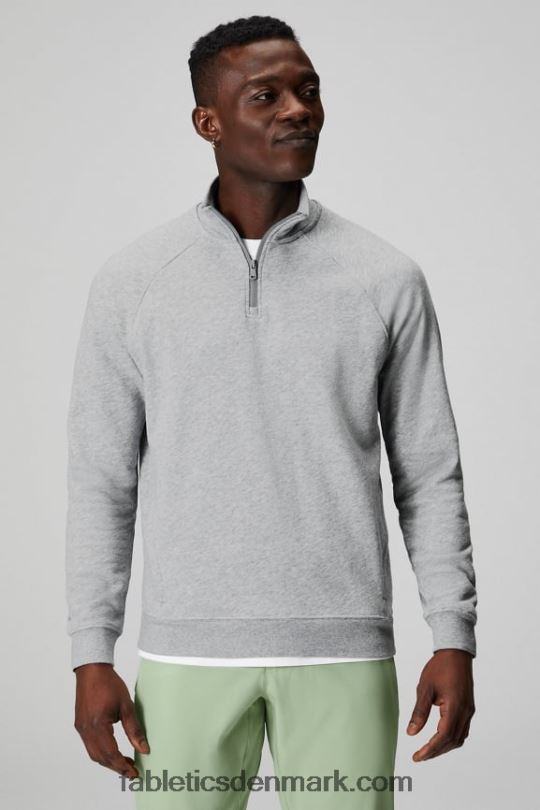 Fabletics Mænd den lette go-to 1/4 lynlås PNX2T3576 klassisk grå lyng