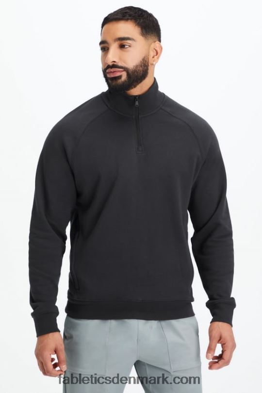 Fabletics Mænd den lette go-to 1/4 lynlås PNX2T3577 sort