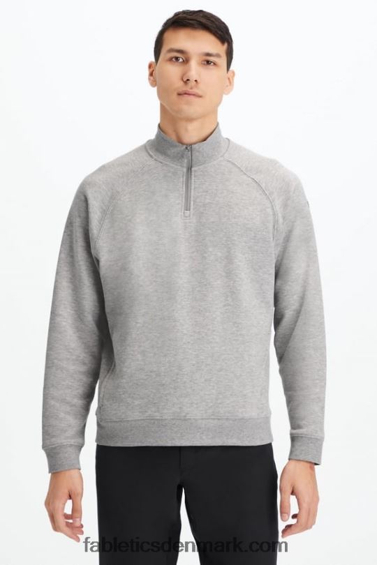 Fabletics Mænd den lette go-to 1/4 lynlås PNX2T3578 mellemgrå hst
