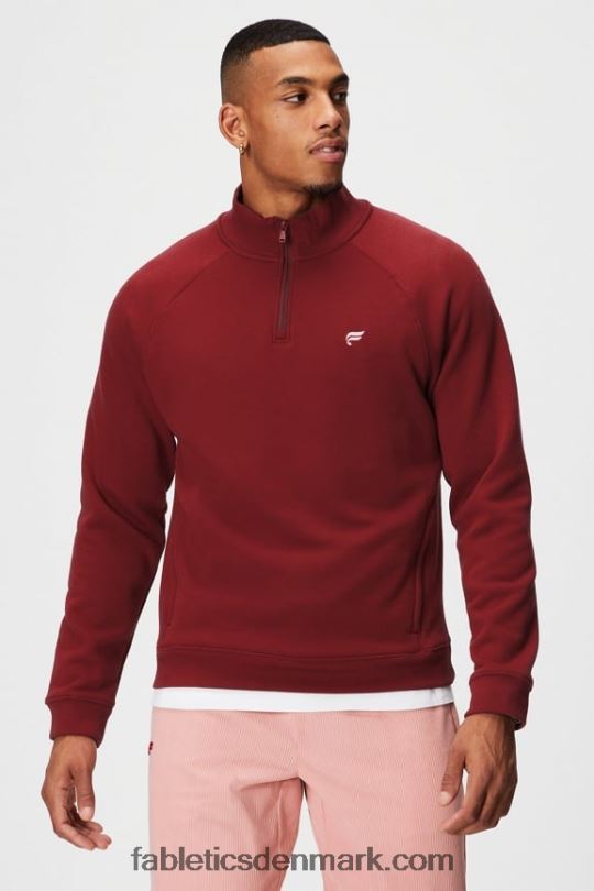 Fabletics Mænd go-to 1/4 zip 186 PNX2T3603 adrenalinrød