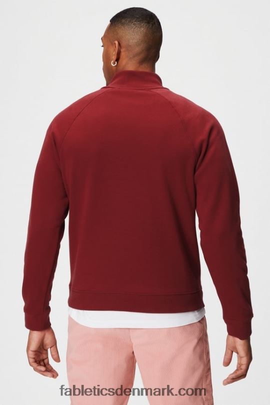Fabletics Mænd go-to 1/4 zip 186 PNX2T3603 adrenalinrød