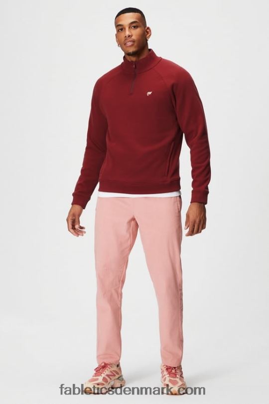 Fabletics Mænd go-to 1/4 zip 186 PNX2T3603 adrenalinrød