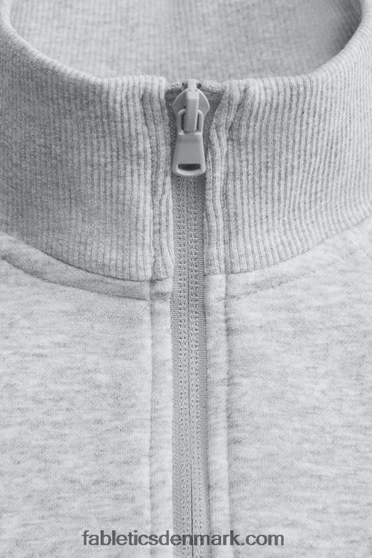 Fabletics Mænd go-to 1/4 zip 187 PNX2T3606 klassisk grå lyng