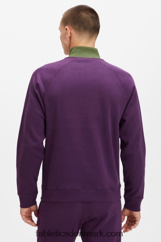 Fabletics Mænd go-to 1/4 zip 188 PNX2T3612 gløgg/mørk mos multi