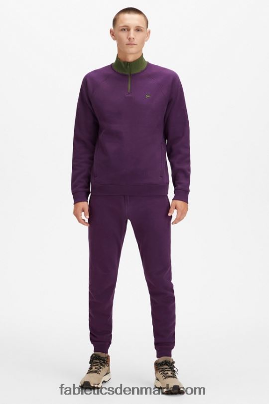 Fabletics Mænd go-to 1/4 zip 188 PNX2T3612 gløgg/mørk mos multi