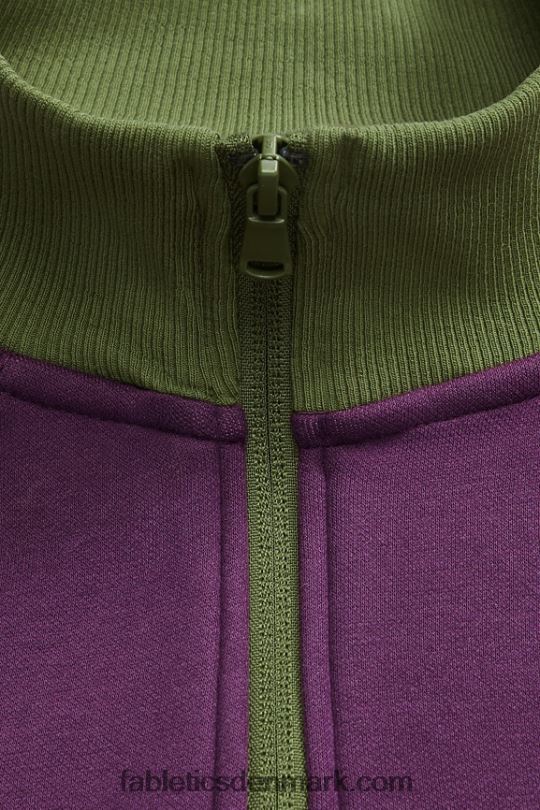 Fabletics Mænd go-to 1/4 zip 188 PNX2T3612 gløgg/mørk mos multi