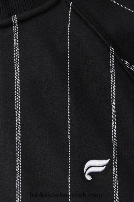 Fabletics Mænd go-to 1/4 zip 188 PNX2T3613 sort tekstur stribe