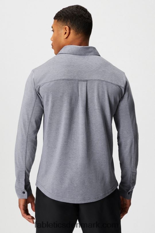 Fabletics Mænd instrumentbrættet langærmet knap op PNX2T3580 dyb navy lyng