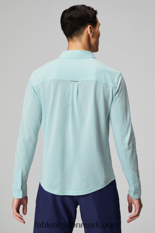 Fabletics Mænd instrumentbrættet langærmet knap op PNX2T3582 nordisk blå lyng