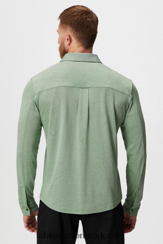 Fabletics Mænd instrumentbrættet langærmet knap op PNX2T3583 neo oliven lyng