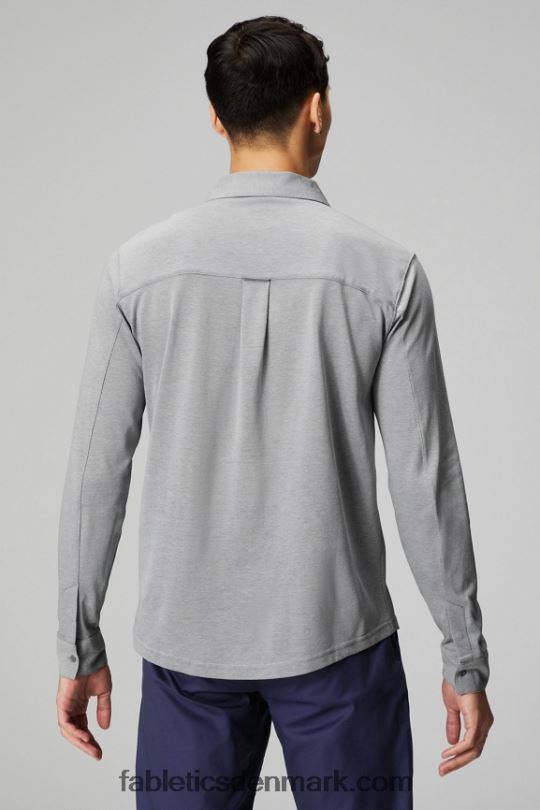 Fabletics Mænd instrumentbrættet langærmet knap op PNX2T3584 klassisk grå lyng