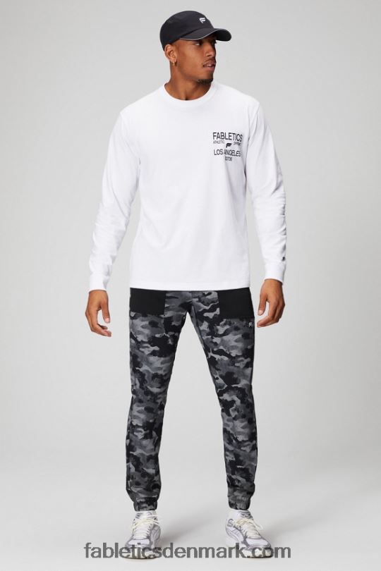 Fabletics Mænd r&r ls-t-shirten PNX2T3602 hvid dept t-shirt
