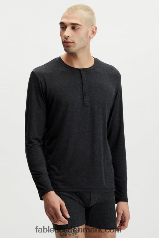 Fabletics Mænd restoreknit henley PNX2T3627 sort
