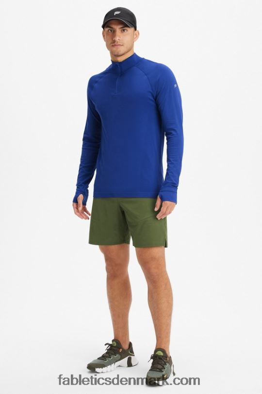 Fabletics Mænd træningsdagen 1/4 zip PNX2T3592 fransk blå