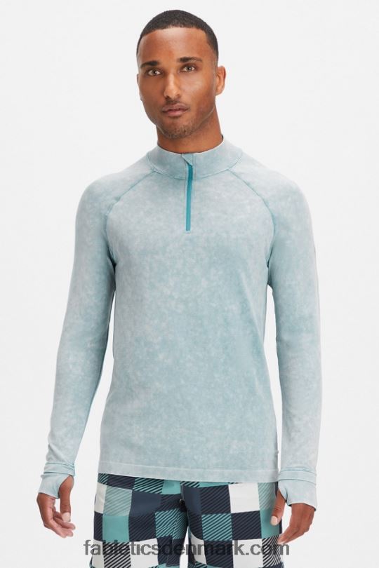 Fabletics Mænd træningsdagen 1/4 zip PNX2T3594 vasket arktisk bølge