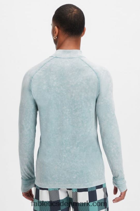 Fabletics Mænd træningsdagen 1/4 zip PNX2T3594 vasket arktisk bølge