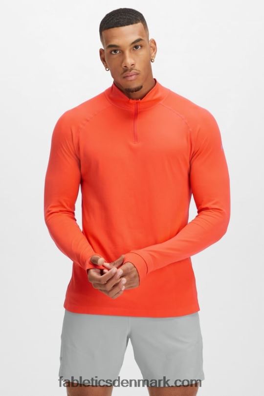 Fabletics Mænd træningsdagen 1/4 zip PNX2T3596 lys flamme