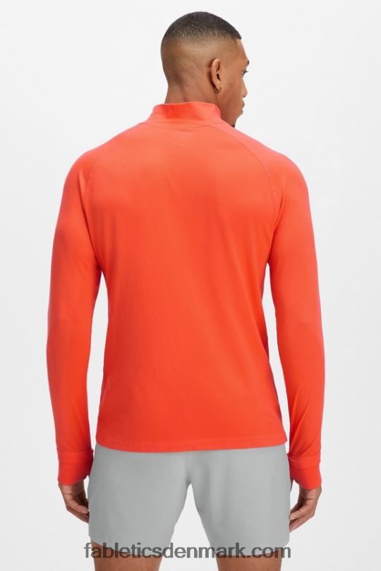 Fabletics Mænd træningsdagen 1/4 zip PNX2T3596 lys flamme