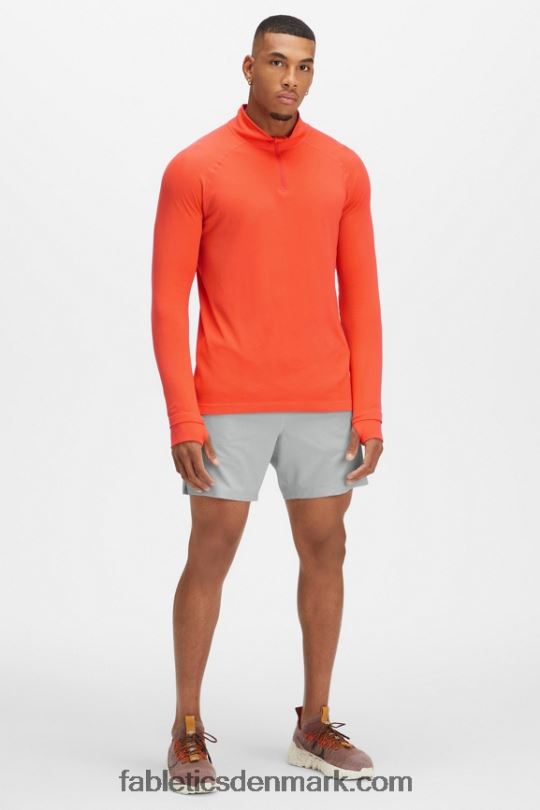 Fabletics Mænd træningsdagen 1/4 zip PNX2T3596 lys flamme