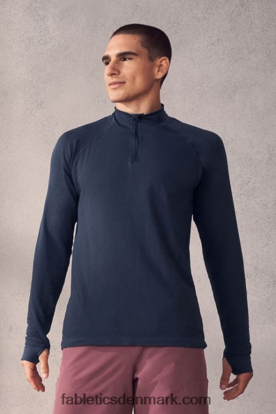 Fabletics Mænd træningsdagen 1/4 zip PNX2T3597 klassisk flåde