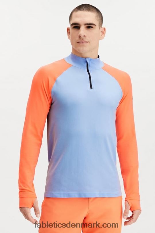 Fabletics Mænd træningsdagen 1/4 zip PNX2T3599 damp blå blok
