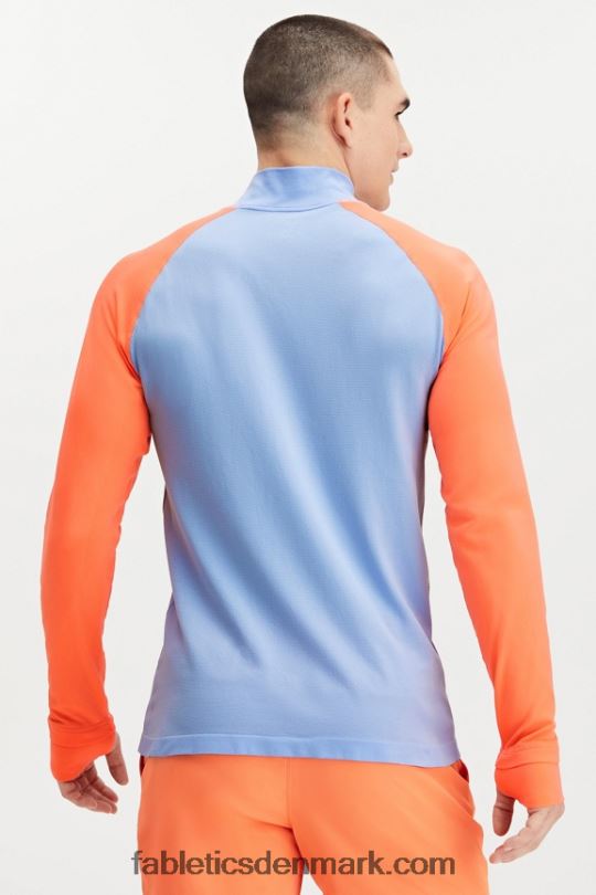 Fabletics Mænd træningsdagen 1/4 zip PNX2T3599 damp blå blok