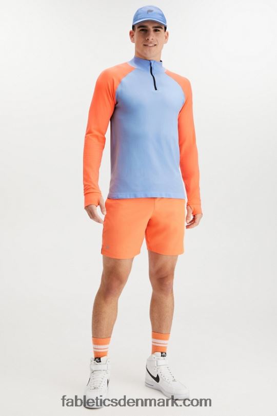 Fabletics Mænd træningsdagen 1/4 zip PNX2T3599 damp blå blok