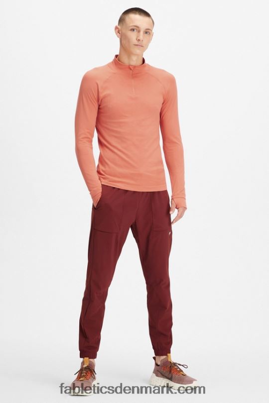 Fabletics Mænd træningsdagen 1/4 zip PNX2T3601 sandstens ler