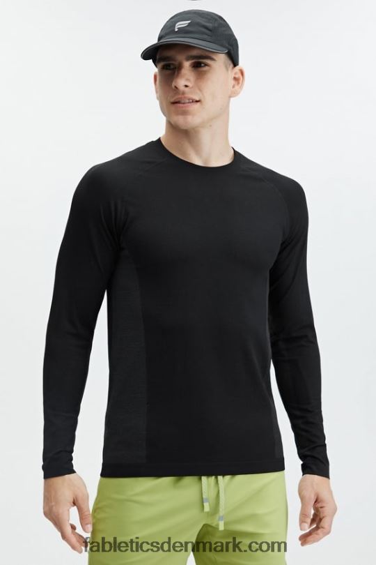Fabletics Mænd træningsdagen langærmet t-shirt PNX2T3560 sort