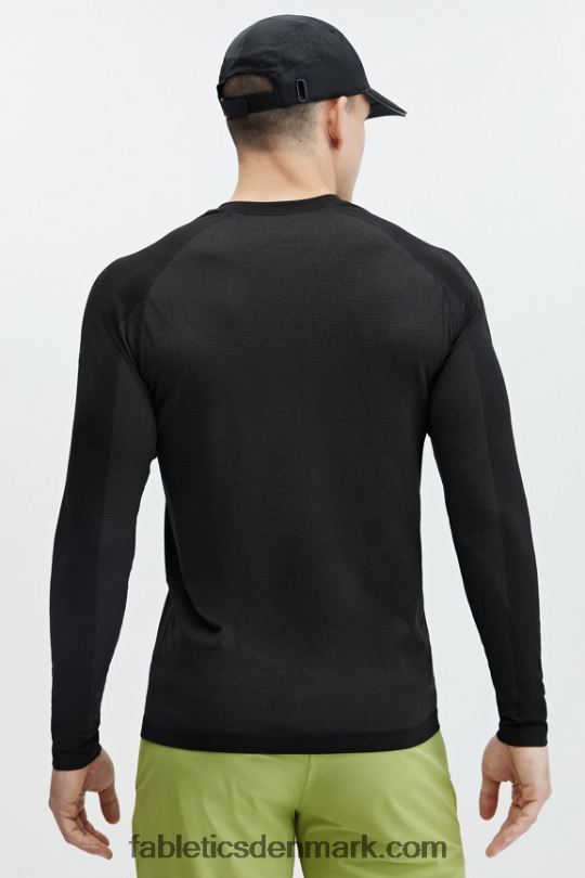 Fabletics Mænd træningsdagen langærmet t-shirt PNX2T3560 sort
