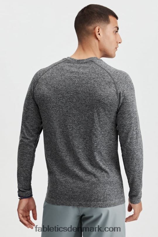 Fabletics Mænd træningsdagen langærmet t-shirt PNX2T3561 mørkegrå htr
