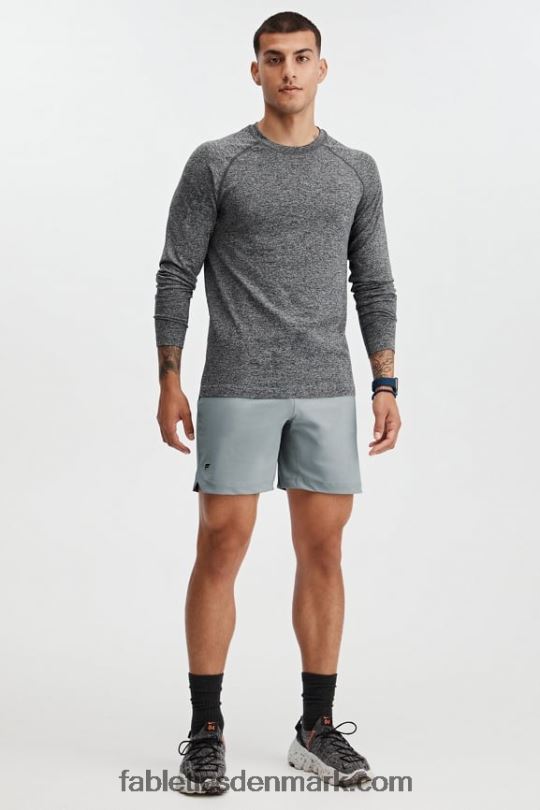 Fabletics Mænd træningsdagen langærmet t-shirt PNX2T3561 mørkegrå htr