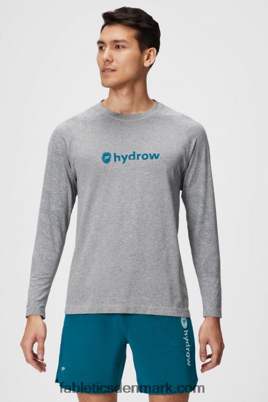 Fabletics Mænd træningsdagen langærmet t-shirt PNX2T3562 hydrow mellemgrå htr