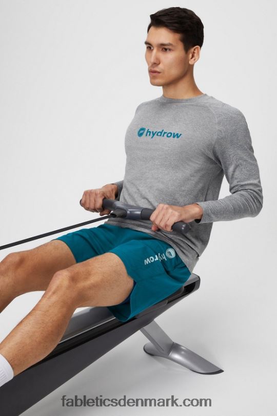 Fabletics Mænd træningsdagen langærmet t-shirt PNX2T3562 hydrow mellemgrå htr