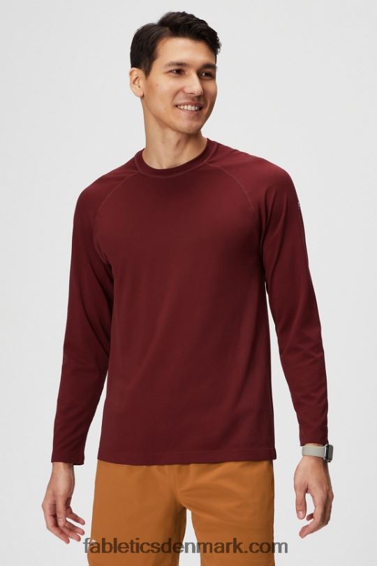 Fabletics Mænd træningsdagen langærmet t-shirt PNX2T3563 adrenalinrød