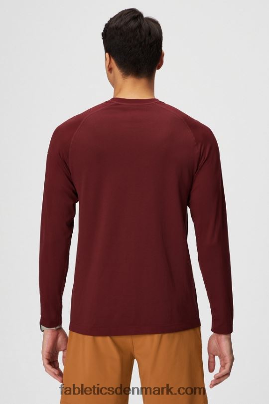 Fabletics Mænd træningsdagen langærmet t-shirt PNX2T3563 adrenalinrød