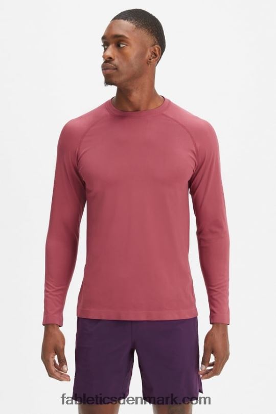 Fabletics Mænd træningsdagen langærmet t-shirt PNX2T3564 træ rose