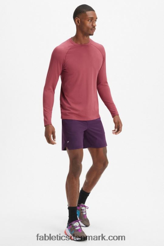 Fabletics Mænd træningsdagen langærmet t-shirt PNX2T3564 træ rose