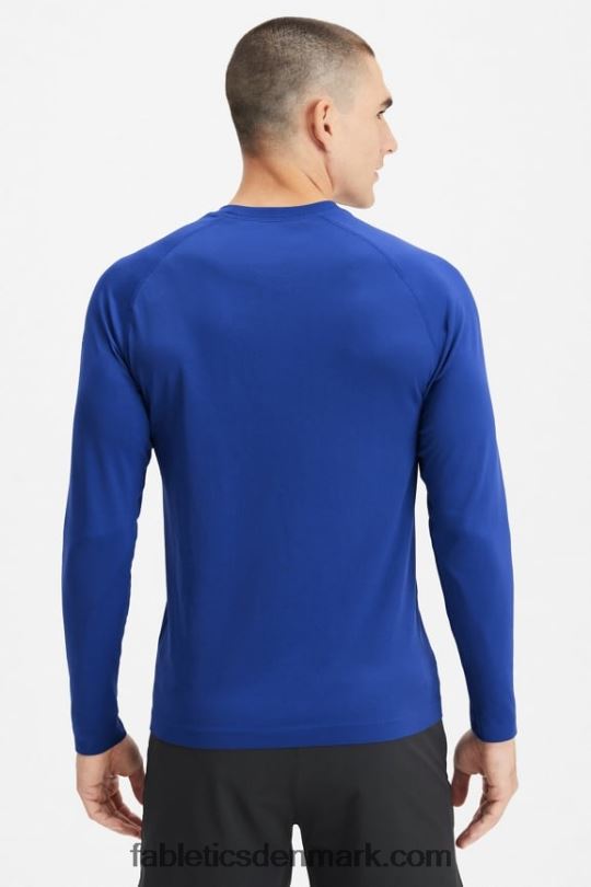 Fabletics Mænd træningsdagen langærmet t-shirt PNX2T3565 fransk blå abstrakt f