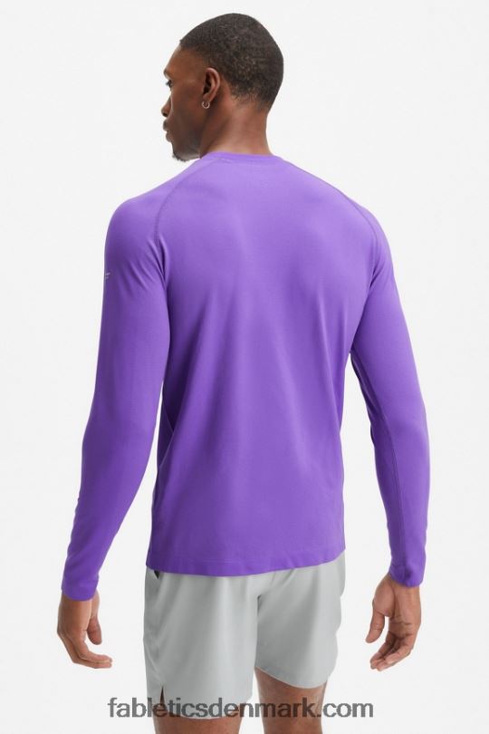 Fabletics Mænd træningsdagen langærmet t-shirt PNX2T3566 talg lilla