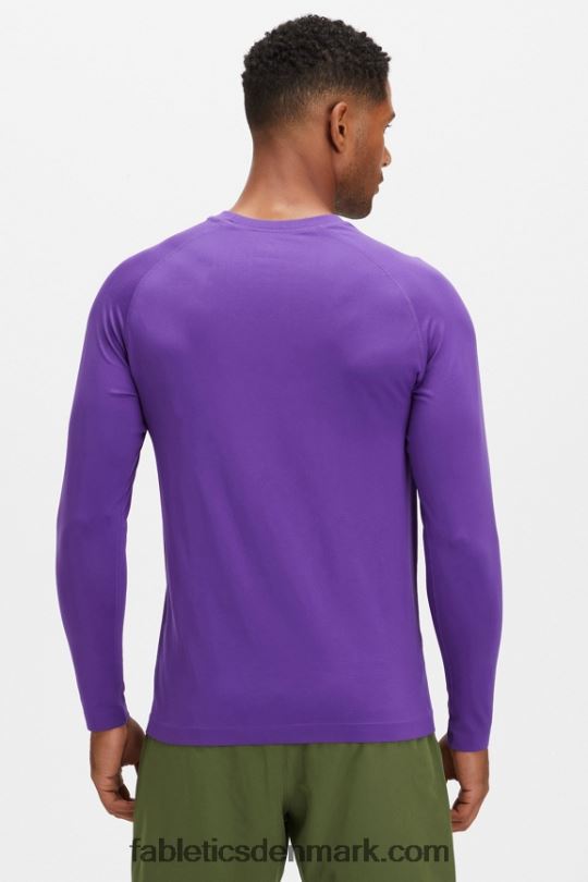 Fabletics Mænd træningsdagen langærmet t-shirt PNX2T3567 dyb violet abstrakt f