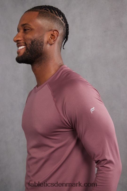 Fabletics Mænd træningsdagen langærmet t-shirt PNX2T3568 røg rød