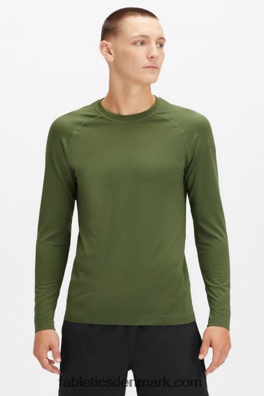 Fabletics Mænd træningsdagen langærmet t-shirt PNX2T3570 mørkt mos